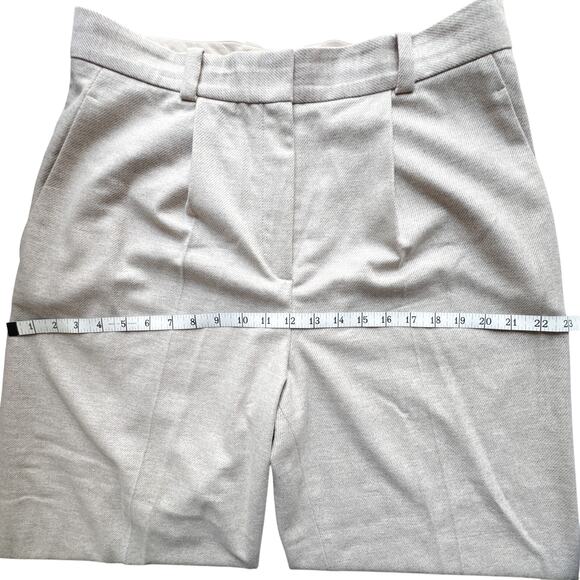 COS Wool Cashmere Wide Leg Cropped Pleated Pants Beige Trousers - Picture 14 of 16